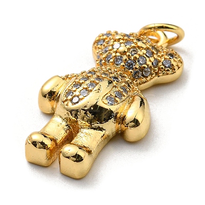 Brass with Cubic Zirconia Pendants KK-K341-30G-01-1