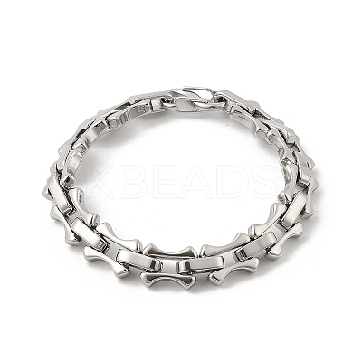 304 Stainless Steel Bone Link Chain Bracelets for Women Men BJEW-F488-65P-1