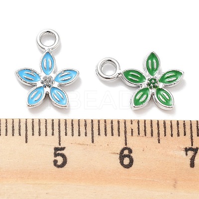 Rack Plating Alloy Enamel Charms PALLOY-F311-01P-1