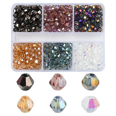 600Pcs 6 Styles Electroplate Glass Bead Strands EGLA-YW0001-66B-1