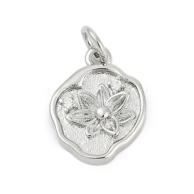 Brass Micro Pave Clear Cubic Zirconia Pendants KK-G522-07P-1