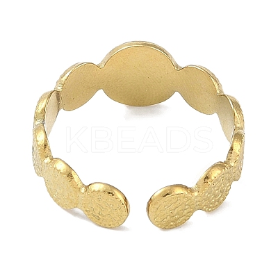 Ion Plating(IP) 304 Stainless Steel Enamel Textured Round Cuff Finger Rings RJEW-L107-066G-02-1