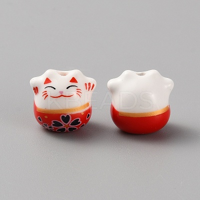 Handmade Porcelain Beads PORC-WH0006-02-1
