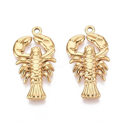 304 Stainless Steel Lobster Pendants STAS-T067-25G-1