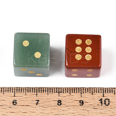 Natural Gemstone Carved Cube Dice T144-07M-1
