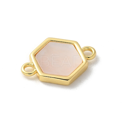 Natural White Shell Connector Charms KK-P292-14G-1