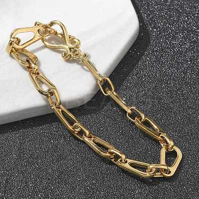 304 Stainless Steel Figaro Chains Bracelets for Women BJEW-R009-02G-1