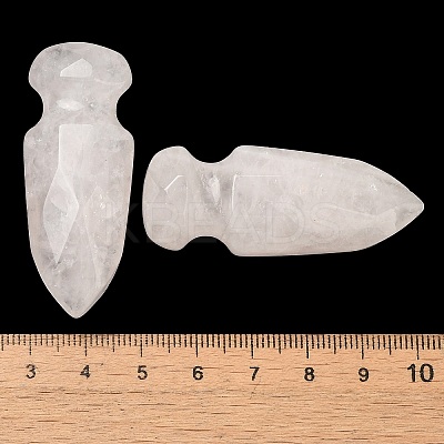 Natural Rose Quartz Craved Sword Model Ornament DJEW-C019-02C-1