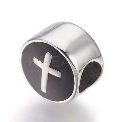 304 Stainless Steel European Beads STAS-E454-46AS-1