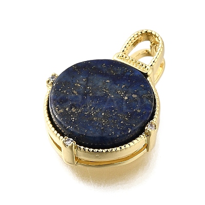 Brass Micro Pave Cubic Zirconia Pendants KK-S523-16G-C-1