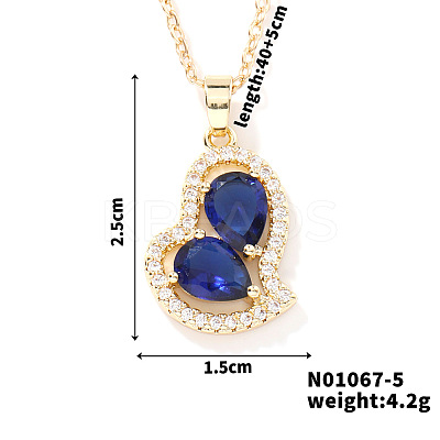 Elegant and Unique Style Brass & Glass Lock Collar Heart Pendant Necklaces for Women FN1868-5-1