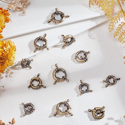 12Pcs 3 Styles Brass Spring Ring Clasps KK-FH0004-11-1