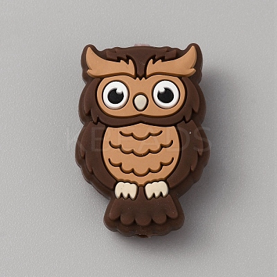 Owl Food Grade Eco-Friendly Silicone Beads LS-SIL-WH0019-26E-1