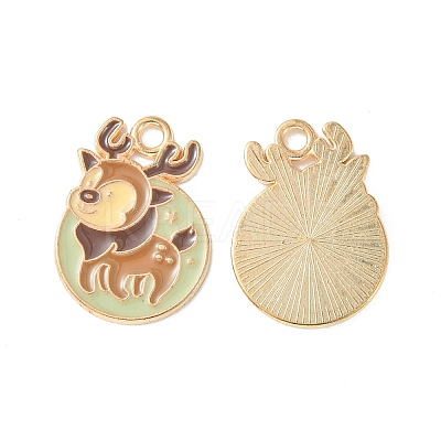 Christmas Alloy Enamel Pendants ENAM-D047-07G-07-1