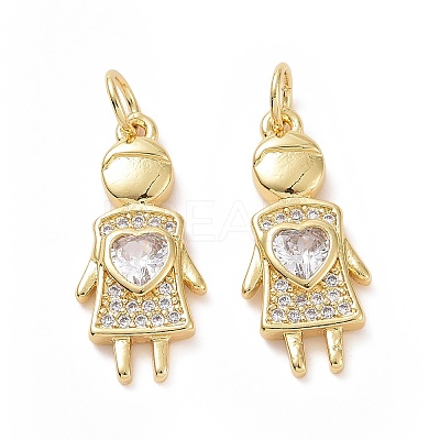 Brass Micro Pave Cubic Zirconia Pendants ZIRC-F134-03G-1