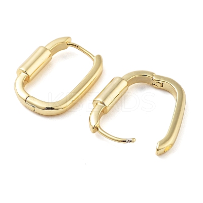 Brass Oval Hoop Earrings for Women EJEW-F347-02G-01-1