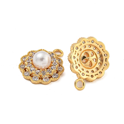 Brass Micro Pave Cubic Zirconia Pendants KK-U036-06G-1