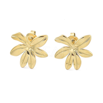 Ion Plating(IP) 304 Stainless Steel Stud Earrings EJEW-P258-34G-1