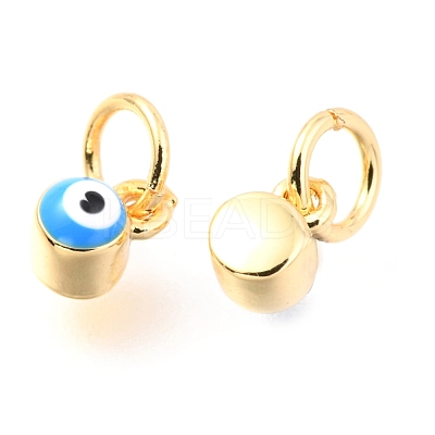 Brass Enamel Pendants KK-Y001-02C-G-1