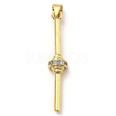 Brass with Cubic Zirconia Pendants KK-K341-31G-01-1