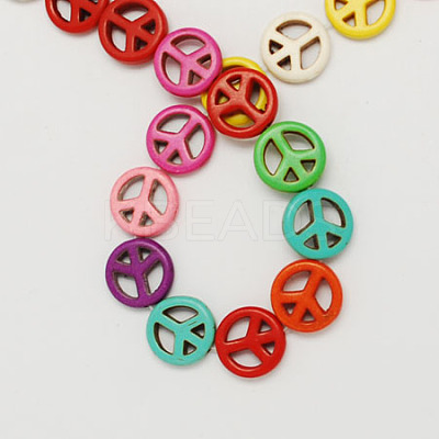 Synthetical Turquoise Beads Strands TURQ-S131-15mm-M-1