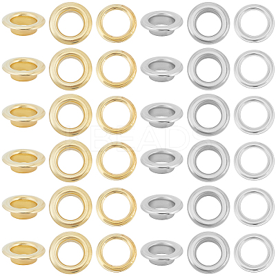200Pcs 2 Colors Iron Grommet Eyelet Findings IFIN-GF0001-59D-1