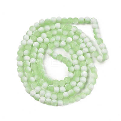 Frosted Crackle Glass Beads Strands GLAA-U001-8mm-M09-1