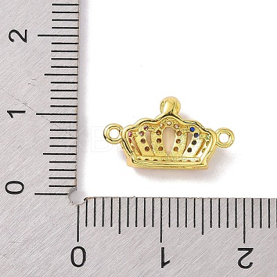 Real 18K Gold Plated Brass Micro Pave Cubic Zirconia Connector Charms KK-L209-045G-01-1