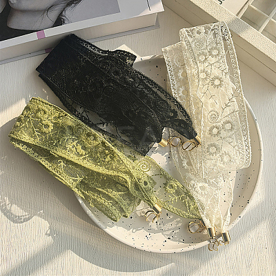 1Pc Cotton Polyester Lace Headbands for Women AJEW-CY0001-73B-1