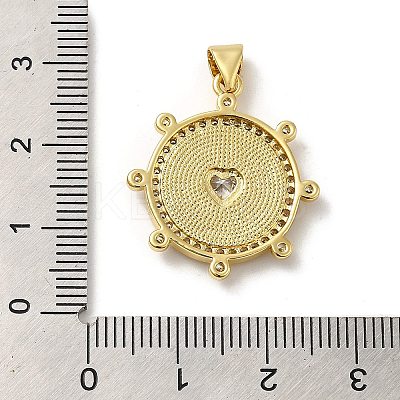 Rack Plating Brass Micro Pave Cubic Zirconia with Synthetic Opal Pendants KK-D088-35G-1