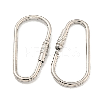 Non-Tarnish 304 Stainless Steel Screw Carabiner Lock Charms STAS-C092-06P-1