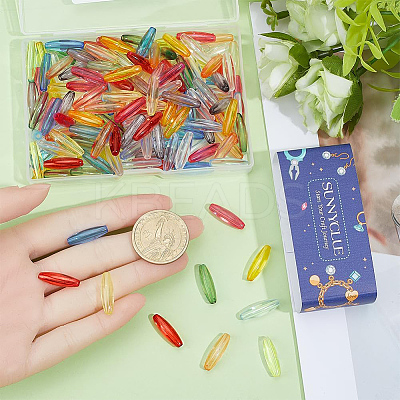 160Pcs 10 Colors Transparent Acrylic Beads TACR-SC0002-75-1