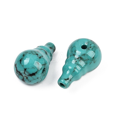 Dyed Synthetic Turquoise 3 Hole Guru Beads G-C198-01A-07-1