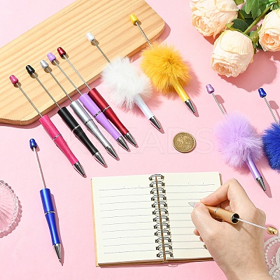 14Pcs 14 Styles Plastic Ball-Point Pen Sets AJEW-YW0001-37-1