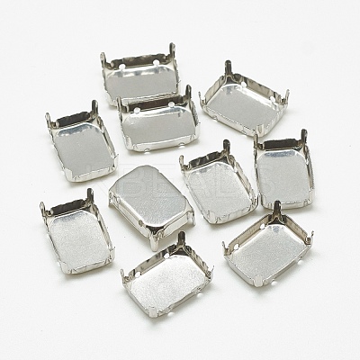 Non-Tarnish 201 Stainless Steel Sew on Prong Settings STAS-T032-05-13x18mm-1