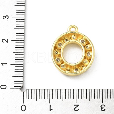 Brass Micro Pave Clear Cubic Zirconia Pendants KK-I476-02G-O-1