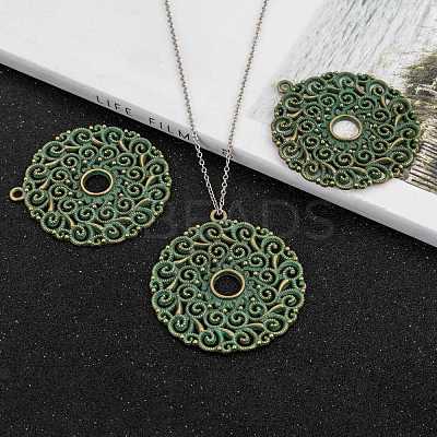 Flat Round Zinc Alloy Big Pendant PALLOY-R065-110-FF-1