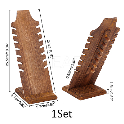 Wooden Slant Back Necklace Display Board NDIS-WH0016-04B-01-1