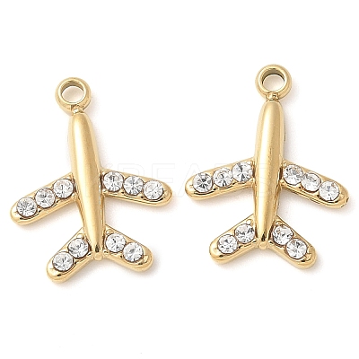Ion Plating(IP) 304 Stainless Steel with Rhinestone Charms STAS-Q345-12G-1