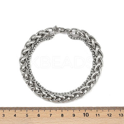 201 Stainless Steel Cuba Style Chian Bracelet for Men LS-BJEW-B138-06P-04-1