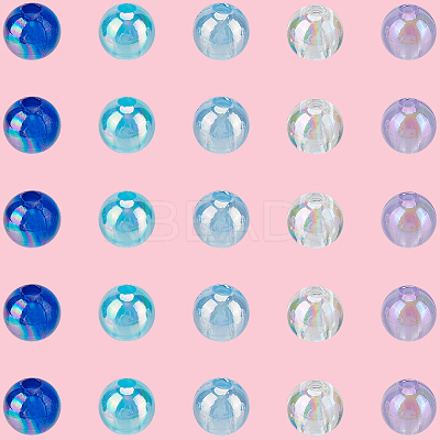5 Colors Transparent Acrylic Beads MACR-PA0001-03A-01-1