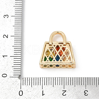 Brass Micro Pave Clear Cubic Zirconia Pendants KK-R213-17G-1