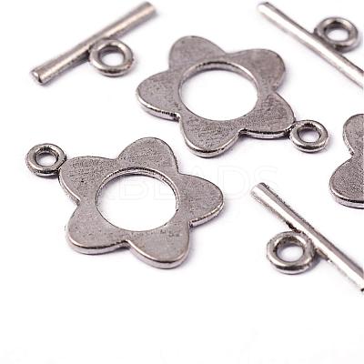 Flower Tibetan Style Alloy Toggle Clasps X-A0977Y-NF-1