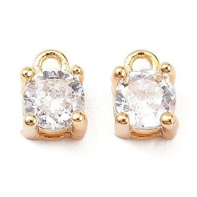 Brass Micro Pave Cubic Zirconia Pendants KK-D382-04G-01-1