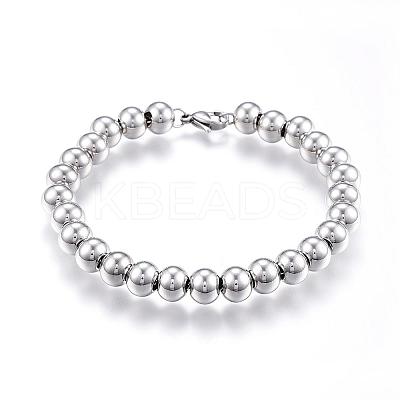 Tarnish Resistant 201 Stainless Steel Ball Chain Bracelets BJEW-E295-03-1