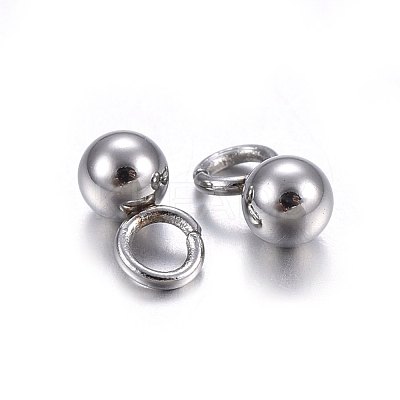 Non-Tarnish 304 Stainless Steel Sphere Charms X-STAS-O107-04P-B-1