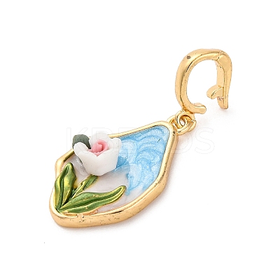 Brass Enamel Pendants KK-S502-03G-1