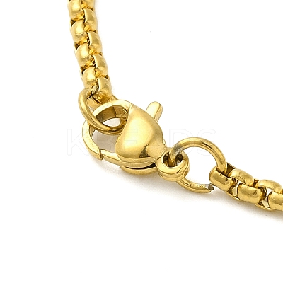 201 Stainless Steel Box Chain Rectangle with Muslim Islam Allah Pendant Necklaces LS-NJEW-M008-04G-1