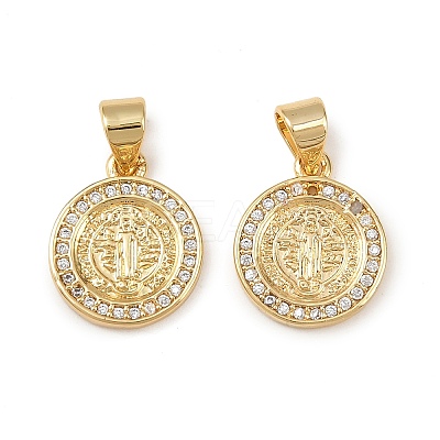 Brass Micro Pave Cubic Zirconia Pendants KK-L255-12G-1