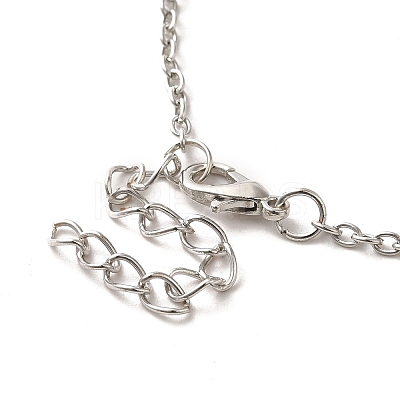 Alloy Rhinestone Cat Pendant Necklace NJEW-A017-01P-01-1